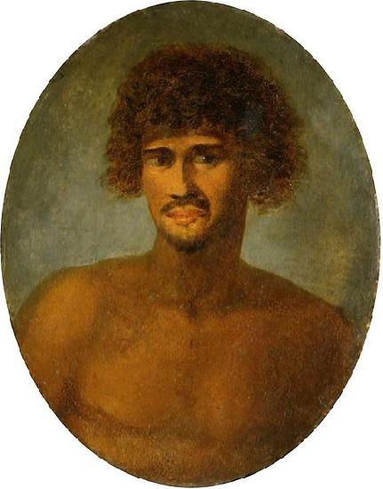 John Webber Head and shoulders portrait of a young Tahitian male